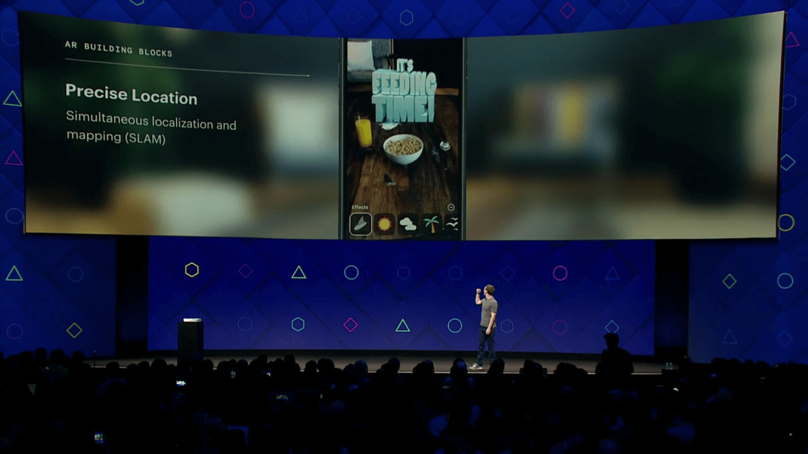 F8 2017 slide explaining precise location using simultaneous localization and mapping